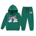 thumbnail image 3 of Girls Outfit Sets Toddler Boy Girl Long Sleeve Cute Print Warm Hoodie Sweatpant Kids Outfits Sweat Suit,2-13Y, 3 of 4