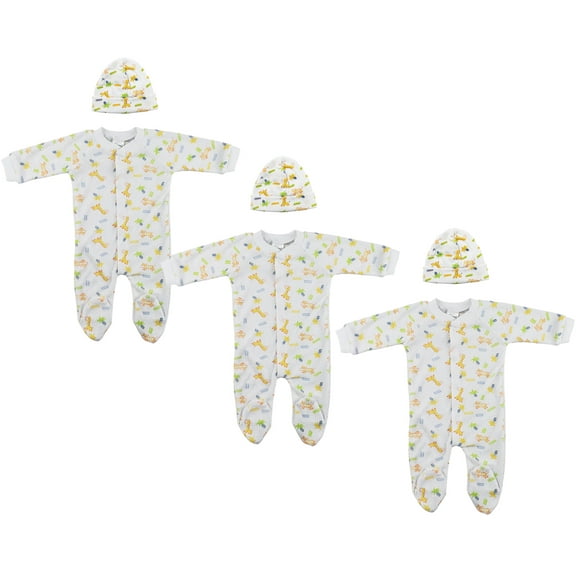 Bambini Layette Unisex Closed-toe Sleep & Play with Caps (Pack of 6 )
