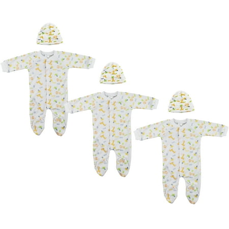 

Bambini Layette Unisex Closed-toe Sleep & Play with Caps (Pack of 6 )