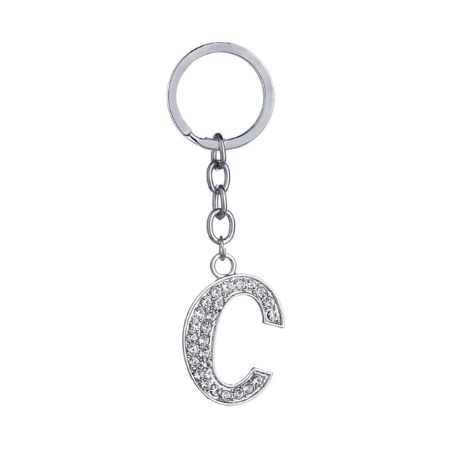 Up to 65% Off 26 Letters Key Ring Chain Unisex Keychain Fashion New Alphabet Keyring Gift Necklace Rings Earring Jewelry on Clearance