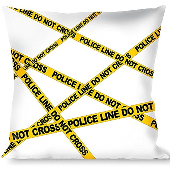 Buckle-Down Throw Pillow - Police Line White Yellow