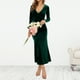 thumbnail image 4 of Vestido de manga larga para mujer Vestido de cóctel fruncido de sirena ajustado Ygjytge Verde oscuro T XL para Mujer, 4 of 5