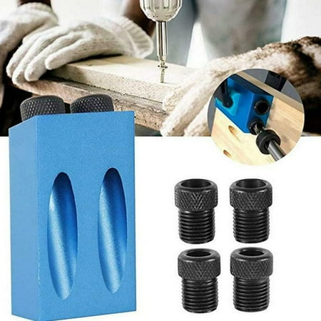 

Ktyne Pocket Hole Kit with Magnetic 6/8/10mm 15° Angle Adapter Drill Guide Woodworking