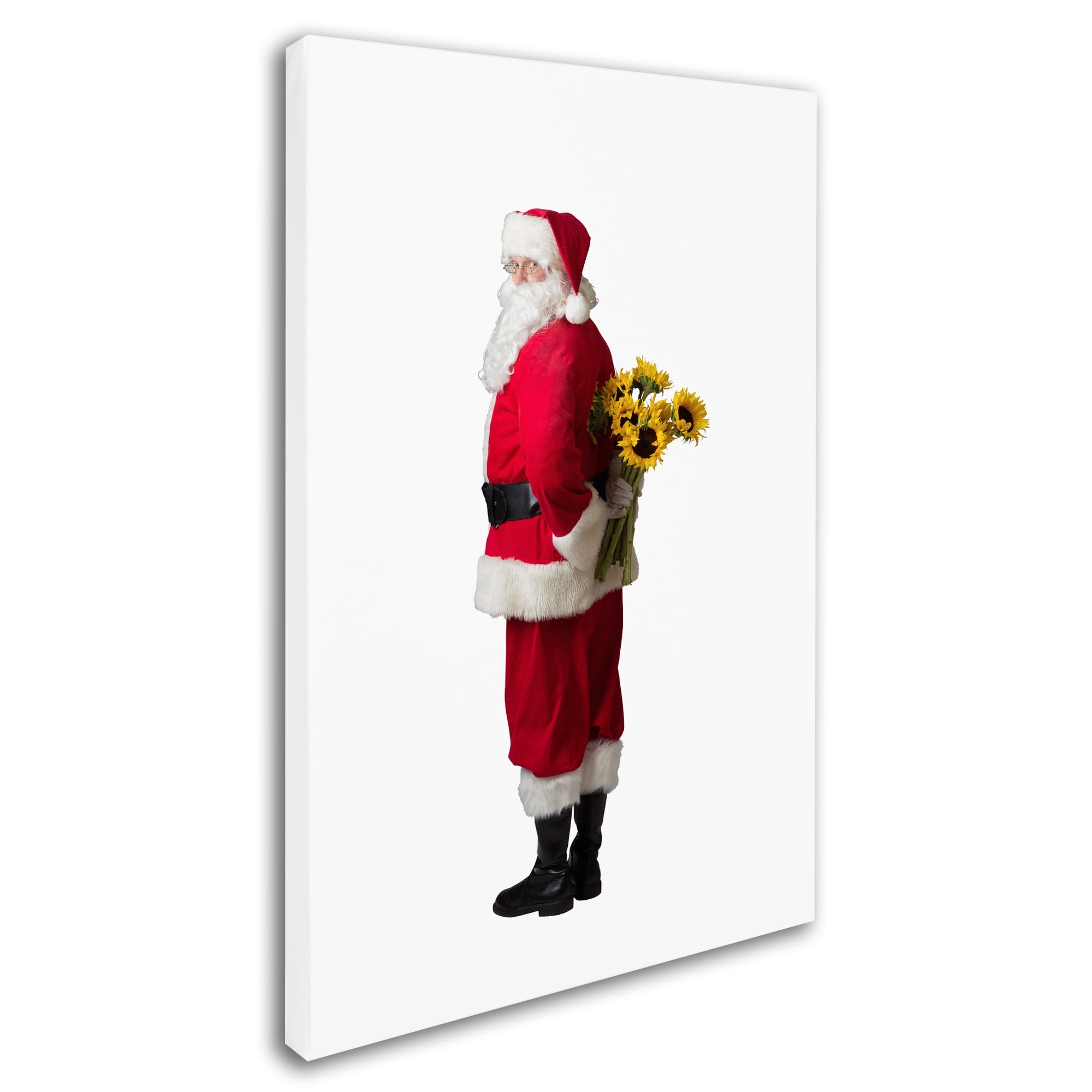 Trademark Fine Art 'Santa-sunflowers3-12106' Canvas Art by Ed Wheeler
