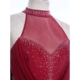 thumbnail image 4 of Haitryli Lyrical Dance Dress for Women Halter Sleeveless Mesh Flowy Tulle Skirt Maxi Long Dress Burgundy XL, 4 of 7