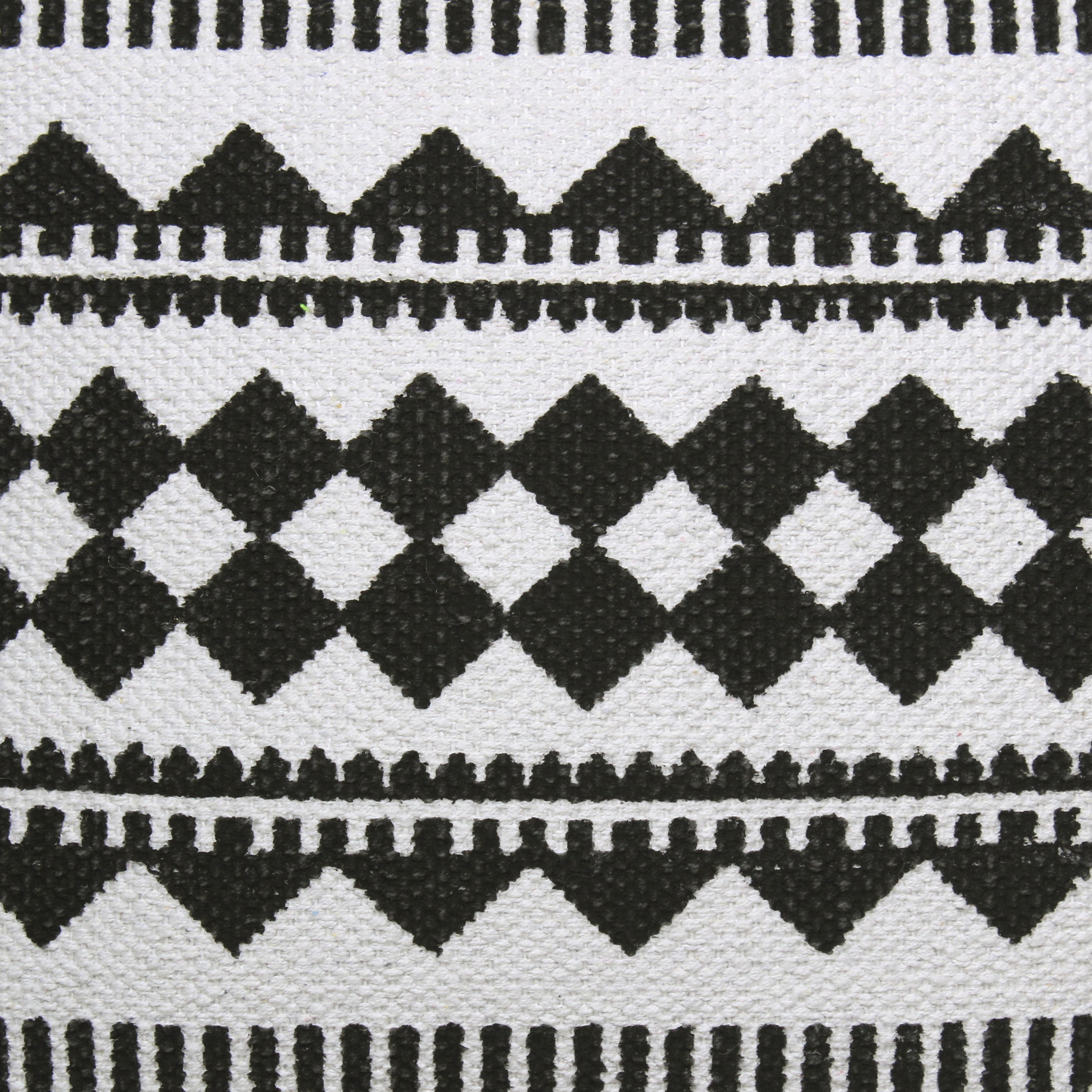 Harlow Hill Naomi 20" x 20" Tribal Cotton Blend Adult Decorative Feather Filled Pillow, Ebony Black/White