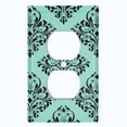thumbnail image 2 of Metal Light Switch Plate Cover Elegant Teal Black Diamond Rose Damask DAM095, 2 of 13