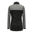 thumbnail image 5 of Arlun Sparkly Sequin Mesh Splicing Neck Tops for Women Long Sleeve Sheer See Through T-Shirts Lightweight Soft Comfy Fashion Solid Color Carnival Festival Outfits Black L, 5 of 5