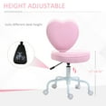 thumbnail image 4 of Love Shape Swivel Leisure Chair On Wheels Upholstery Home Office Computer Chair Linen Fabric Vanity Seat For Girls Women, 4 of 8
