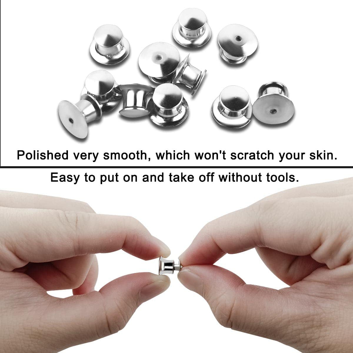 50PCS Locking Pin Backs Locking Pin Keepers Clasp, Metal Pin Locks Back for  Brooches Enamel Lapel Pins 
