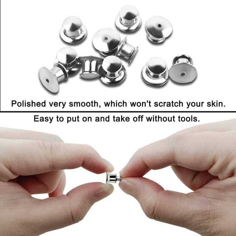50PCS Locking Pin Backs Locking Pin Keepers Clasp, Metal Pin Locks