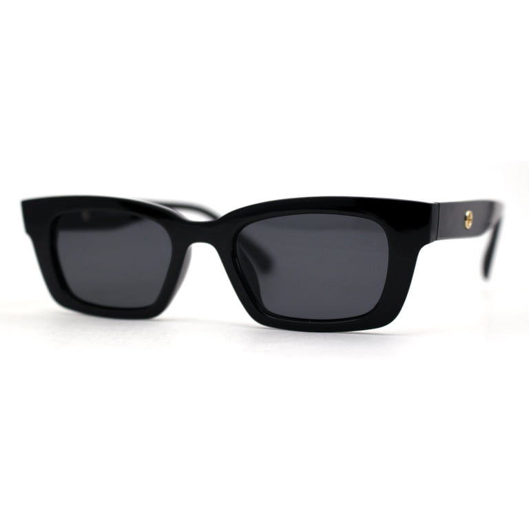 ?90\'s Trendy Rectangular Cateye Sunglasses Womens Retro Shades  Amazon.com: Allarallvr Rectangle Cat Eye Thin Sunglasses for  main image 4