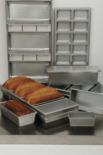 Focus Foodservice 16 by 4-Inch Single Pullman 2-Pound Bread Pan Commercial Bakeware Silver 2 Pound 
