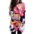 thumbnail image 3 of Camiseta holgada informal de cuello redondo de gran tamaño con bolsillo para mujer, jersey de manga larga con estampado de Mickey Mouse de Disney para mujer, moda, 3 of 5