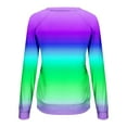 thumbnail image 4 of ShomPort Women's Casual Long Sleeve Gradient Color Tops Crewneck Sweatshirts Cute Loose Pullover, 4 of 5