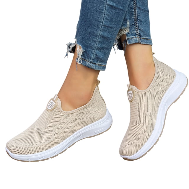 Chaussures de Marche pour Femmes en Maille Respirante Espadrilles de Course Antidérapantes Chaussures d'Entraînement de Randonnée