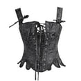 thumbnail image 2 of QIPOPIQ Clearance Corset Top for Women Renaissance Faire Eyelet Lace-up Floral Print Fishbone Court Vintage Corset, 2 of 7