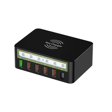 100W USB PD QC Charger Adapter Wireless Charger 6 Ports Fast Charging Station 100W USB PD QC Charger Adapter Wireless Charger 6 Ports Fast Charging Station