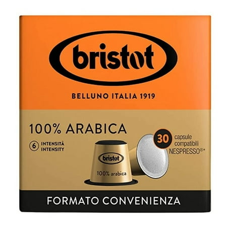 Bristot 100% Arabica - Medium Roast Espresso Capsules Compatible with Original Machines | Pack of 30