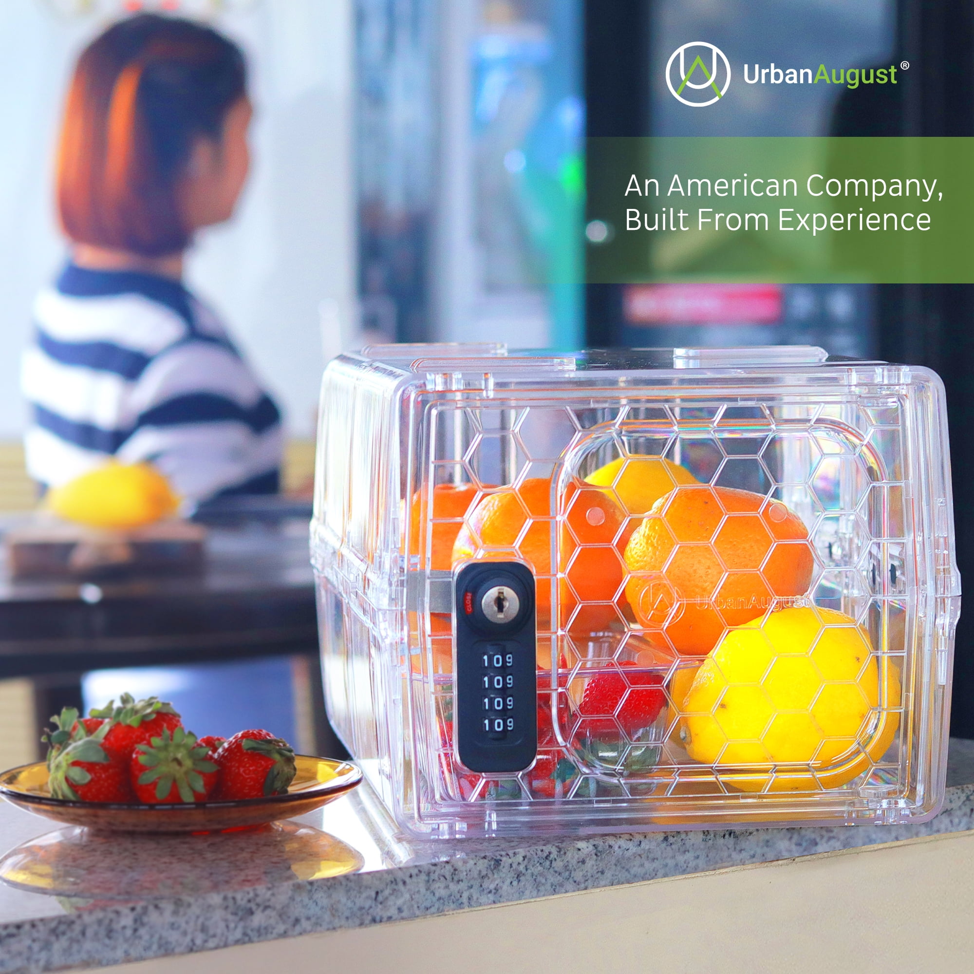 Urban August Lock Box for Food & Medicine – Dual Combination & Keyed Lock Box – Industrial-Grade Plastic – One Size (Clear)