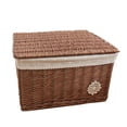 thumbnail image 3 of FONDOTIN Wicker Storage Basket Box Rattan Decorative Box for Living Room 1Set, 3 of 5