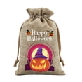 thumbnail image 3 of AZXY Halloween Drawstring Gift Bags Texture Pumpkin Witch Print Candy Treat Pouches, Reusable Portable Multipurpose Goodie Sacks for Halloween Party Favors & Holiday Decor Storage, 3 of 7