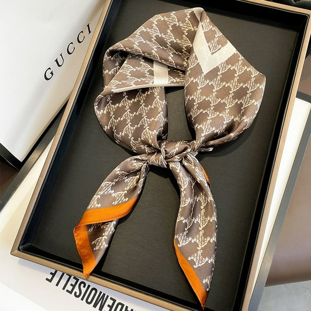 Bufandas de seda auténtica de morera de alta gama, bufandas de seda para primavera y verano, nuevas bufandas cuadradas decorativas estampadas de 70 cm para mujer