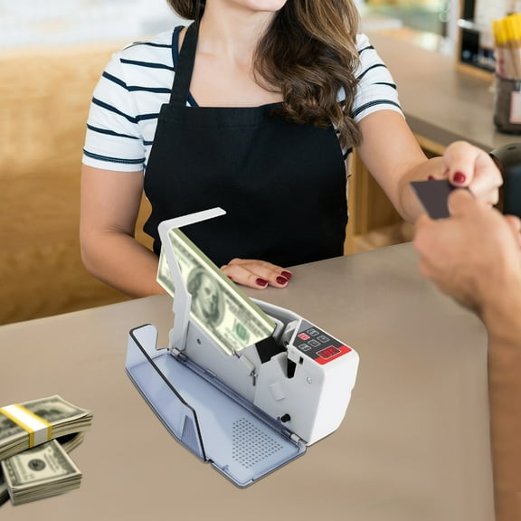 19*5*9 cm 2 W Mini Banknote Counter Bill Cash Money Counter White Machine Handy Portable with LED Display Screen