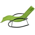 thumbnail image 6 of Sunnydaze Steel Outdoor Rocking Wave Lounge Chair with Pillow - Green, 6 of 8