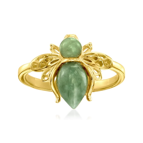 Ross-Simons Jade Bumblebee Ring in 18kt Gold Over Sterling, Women's, Adult