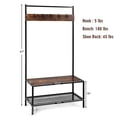 thumbnail image 4 of Giantex 3 in 1 Coat Rack, Classic Hall Trees w/5 Hooks, Shoe Rack & Bench, Entryway Storage Organizer, Easy Assembly, Coffee, 4 of 8