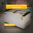 thumbnail image 2 of Congelador Tapa de Cristal Curvo RHINO, 283 L, Función Dual Congelador/Refrigerador, Exhibidor Comercial con Iluminación LED, 3 Canastillas, Control de Temperatura, Ruedas Integradas, CONGECRI-10C, 2 of 7