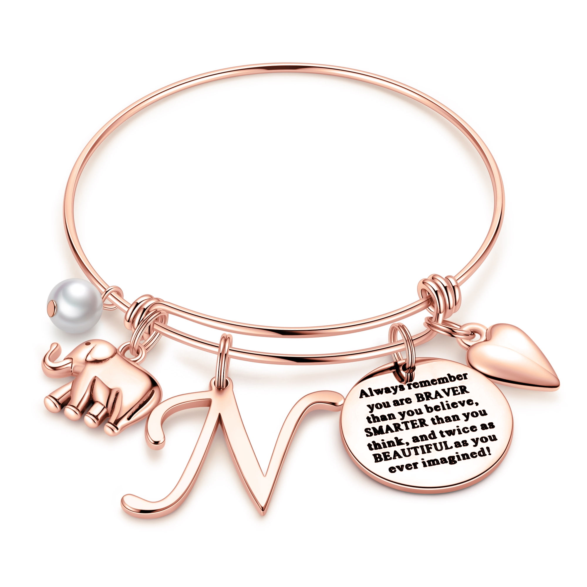 Silver Bracelets Elephant Gift Stacking Bracelets Beaded Bracelets Elephant Charm Bracelet