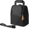 NCVI Breastmilk Cooler Bag Backpack with Ice Pack, Fits 6 Bottles (Black)