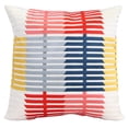 thumbnail image 3 of Jordan Manufacturing 18" x 18" Multicolor Grid Stripe Square Reversible Decorative Throw Pillow with Embroidery Accent, 3 of 5