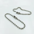 thumbnail image 4 of 100pcs Long Bead Connector Clasp Ball Chain Keychain Tag Key Rings Adjustable Antiqued Metal Bead Steel Chain(Silver/2.4x150mm), 4 of 8