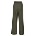 thumbnail image 4 of Sngxgn Woman Pants Women Casual Pants Solid Drawstring Elastic Waist Long Straight Pants(Green,XL), 4 of 8