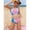 Heart-Pink, variant on SILVERCELL Teens Little Girls Summer Swimsuits Bikini Set Adjustable Straps Two Piece Color Block Bathing Suit Swimwear, 8-14 Years