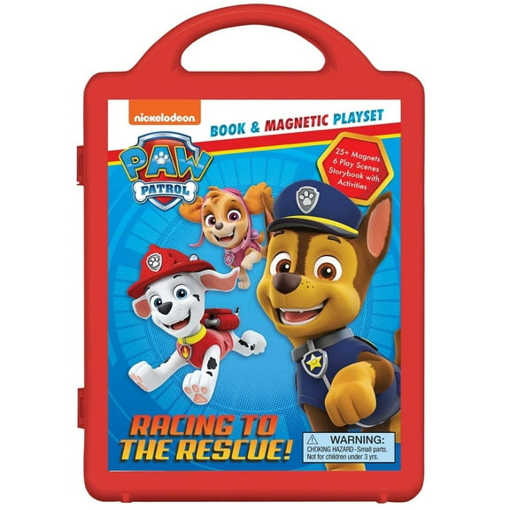 Pre-Owned Nickelodeon Paw Patrol: Racing to the Rescue!: Book & Magnetic Play Set (Misc.) 0794449557 9780794449551