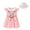 Pink, variant on WOLLED Kids Baby Girl Cotton Dresses Toddler Short Sleeve Party Dress for 1-6t Summer Doll Collar Embroidered Dress and Hat 2PCS
