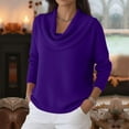 thumbnail image 5 of BLVB Women Cowl Neck Sweaters Long Sleeve Lightweight Knit Loose Fit Sweater Pullover Warm Tops Fall Winter Fashion Clothes, 5 of 7