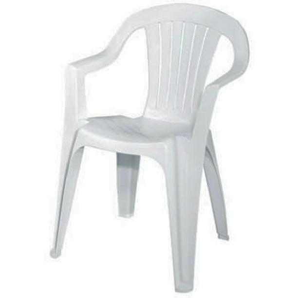Adams 8234 48 3704 Low Back Stacking Chair White Com - White Plastic Lawn Furniture