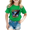 thumbnail image 5 of CAICJ98 250 Year American Anniversary Shirt Boys Girls 4th of July Shirts Toddler American Flag T-Shirt Kids Patriotic Short Sleeve Tees Cotton Top Clothes (Green,2-3 Years), 5 of 5