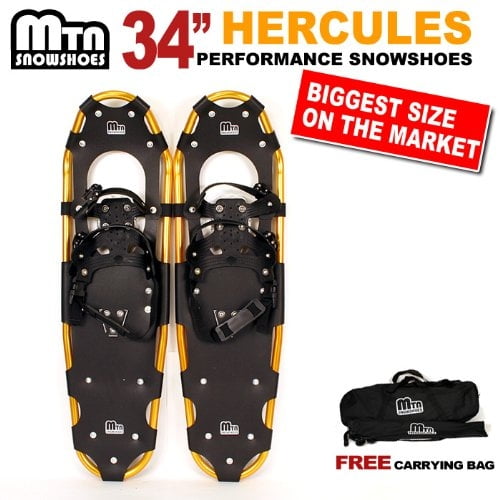 New MTN-G MTN Man Woman Kid Youth 34" Snowshoes up to 345 lbs Free Bag Gold by MTN Snowshoes