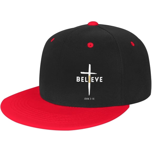 I Believe John 3 16, Christian, Cross Trucker Hat Baseball Cap Men Running Hat Women Sun Hat Dad Hat White