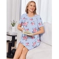 thumbnail image 7 of Pinspark Hospital Gowns Open Back for Women Bedridden Nightgowns Back Opening Short Sleeve Post Surgery Tear Away Adaptive Dresses, 7 of 7