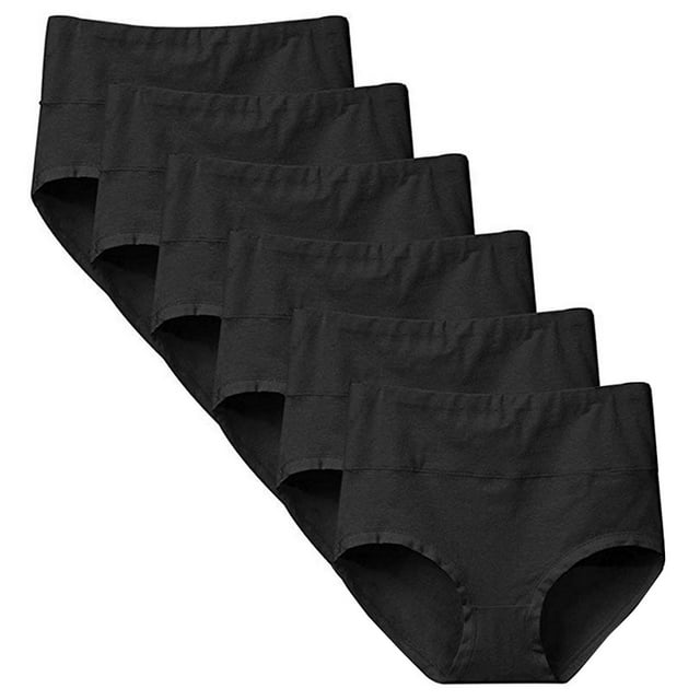 Hbhpov Culottes Taille Haute pour Femmes en Coton Extensible, Lot de 6, Taille P-3TG
