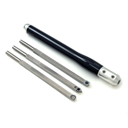 

3 Mid Size Carbide Tipped Simple Woodturning Tools (9 Tool w/ 12 Handle)