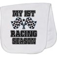 thumbnail image 2 of Inktastic My 1st Racing Season Checkered Flags Baby Burp Cloth, 2 of 3