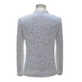 thumbnail image 5 of UVEASISHA Mens Formal Tuxedo Colorful Sequin Party Prom Suit Jackets One Button Slim Fit Cocktail Dinner Blazers Stylish Single-breasted Formal Wedding Suits Holiday Gifts White XL, 5 of 9